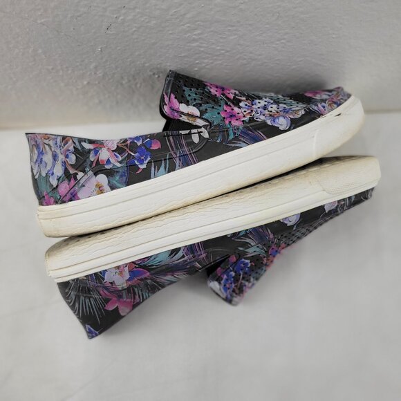 Crocs Shoes Women's 9 Black Floral 204623 Citilane Roka Slip On Perforated - Picture 11 of 16